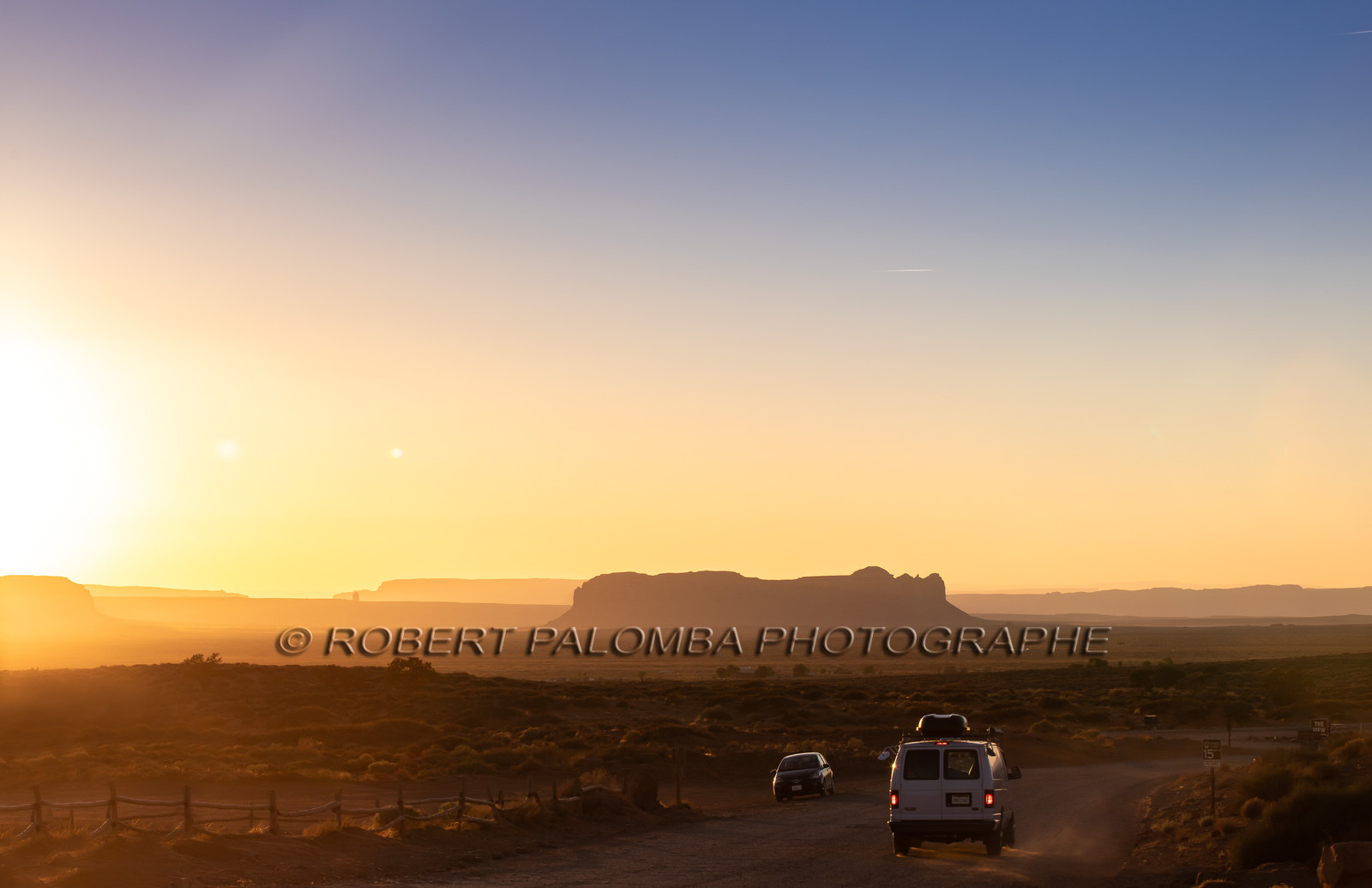 Coucher de soleil sur Monument Valley
