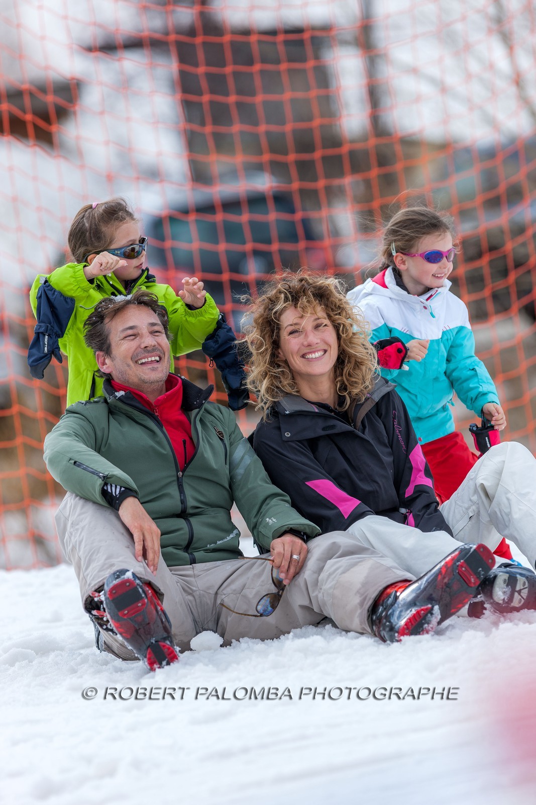 Famille à la neige